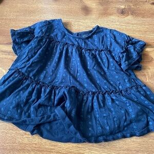 Wonder Nation blue layered blouse in size S (6-6x)